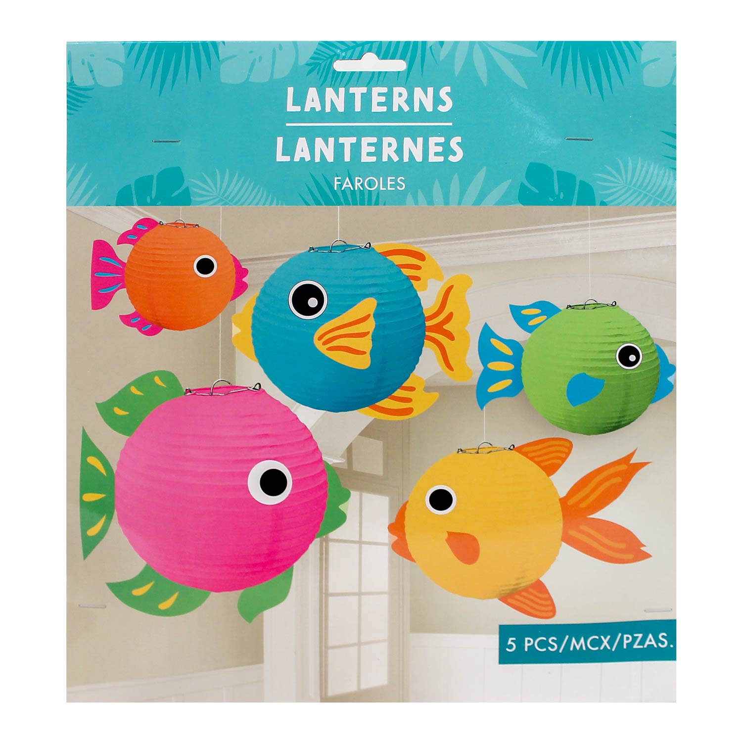 Amscan Fish Lanterns with Add-Ons Decorations - 5 pack