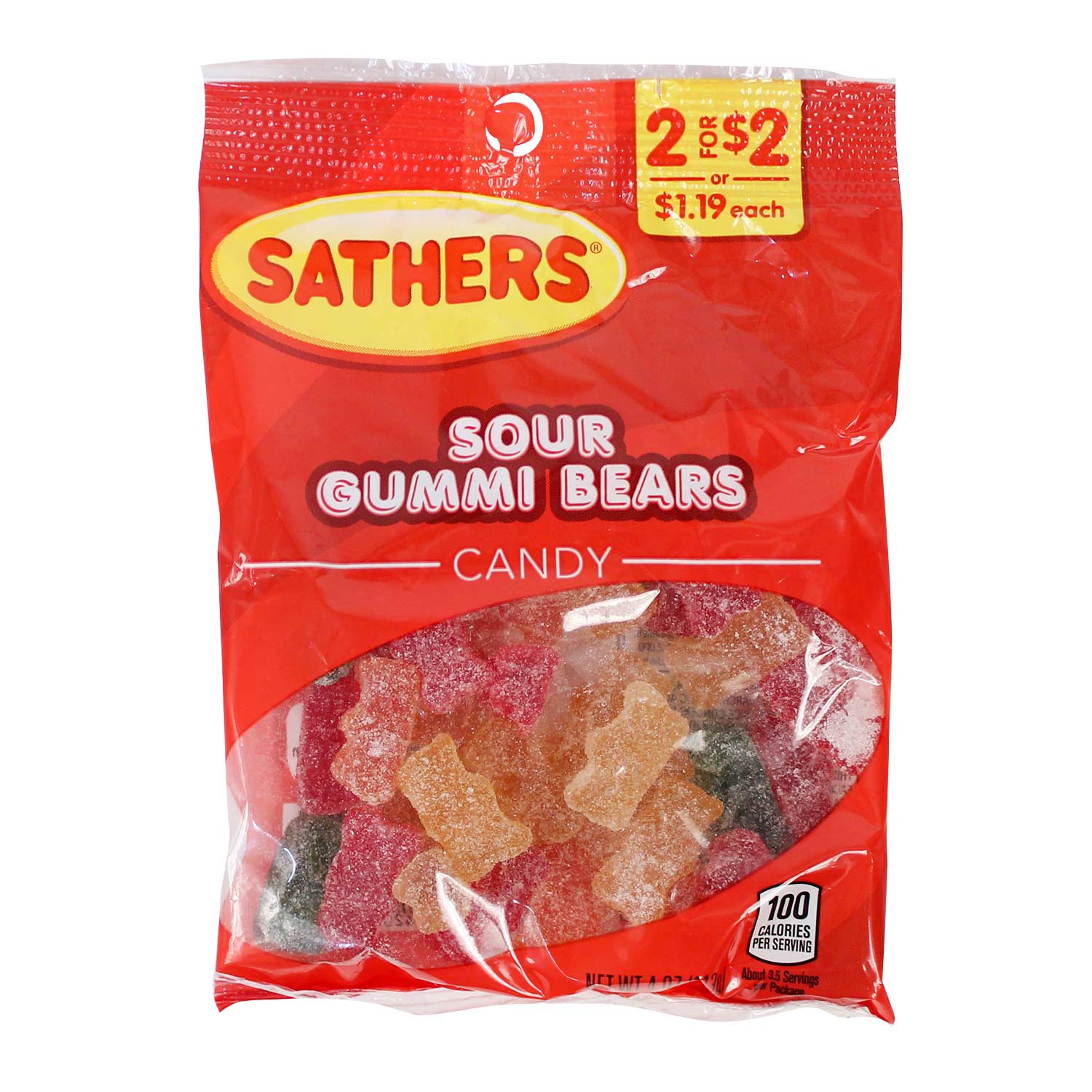 Sour Gummi Bears Candy 4 Oz