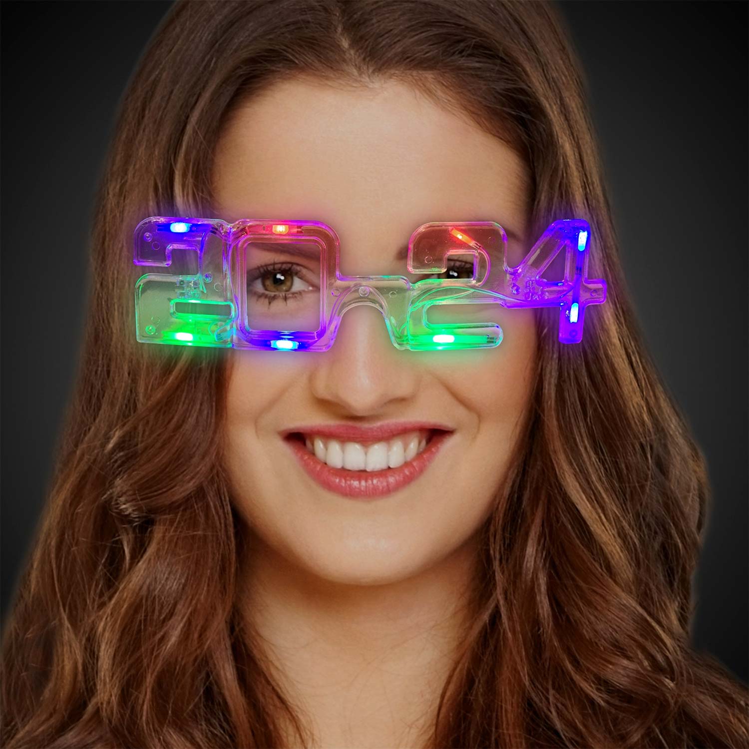 Purple Light-Up Glow LED Slotted Glasses