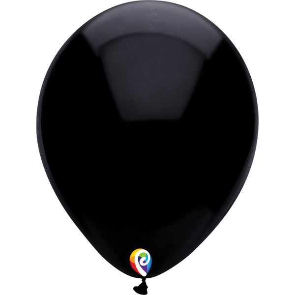 Funsational Pearl Black Latex Party Balloons 12" (50 PACK)