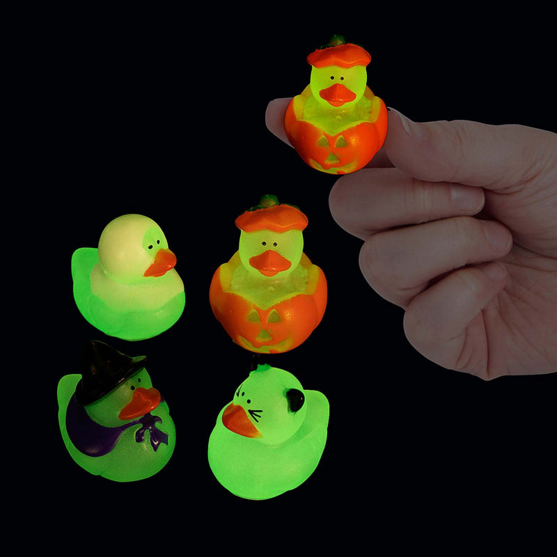 Mini Glow-in-the-Dark Halloween Rubber Duckies 1" (DZ)