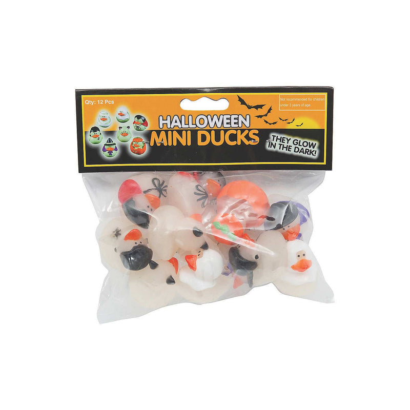 Mini Glow-in-the-Dark Halloween Rubber Duckies 1" (DZ)