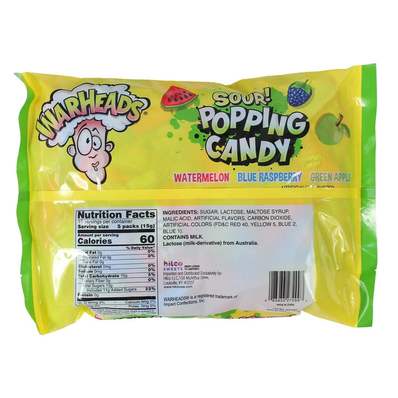 Warheads Sour Popping Candy Assortment 80 Count