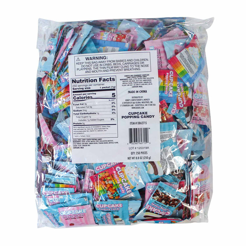 Cupcake Coated Popping Candy Bulk Bag 250 Count