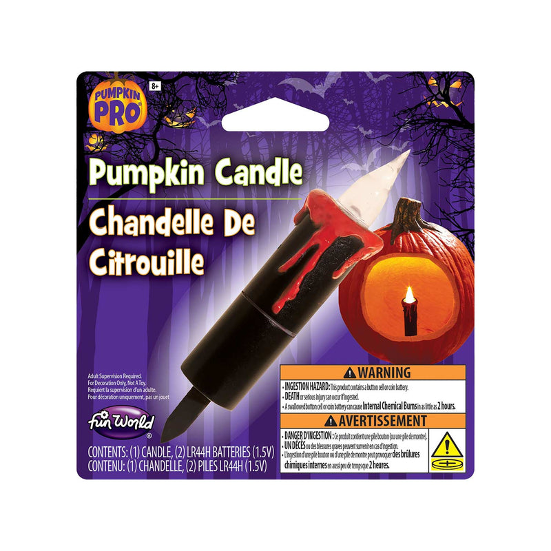 LED Flicker Pumpkin Candle Assorted 3"