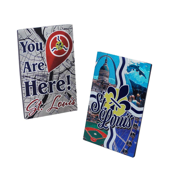 St. Louis Souvenir Magnet Metallic Foil 2-Sided 2" x 3"