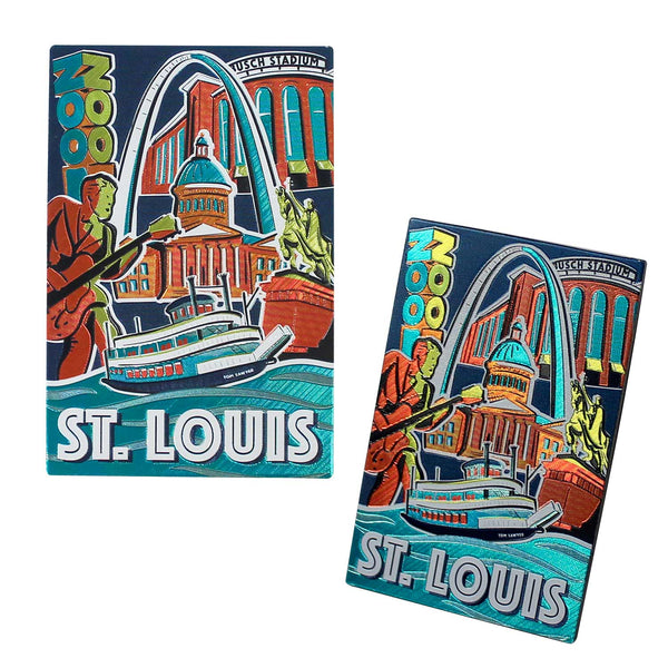 St. Louis Souvenir Magnet Metallic Foil 2" x 3"