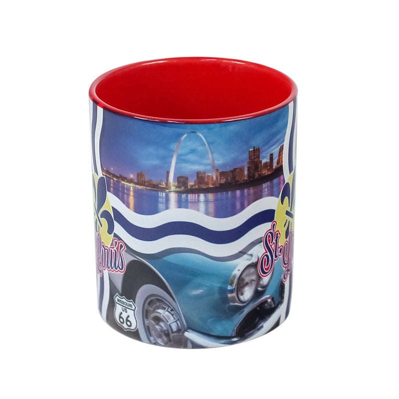 St. Louis Souvenir Mug Two Tone Attractions 11 oz