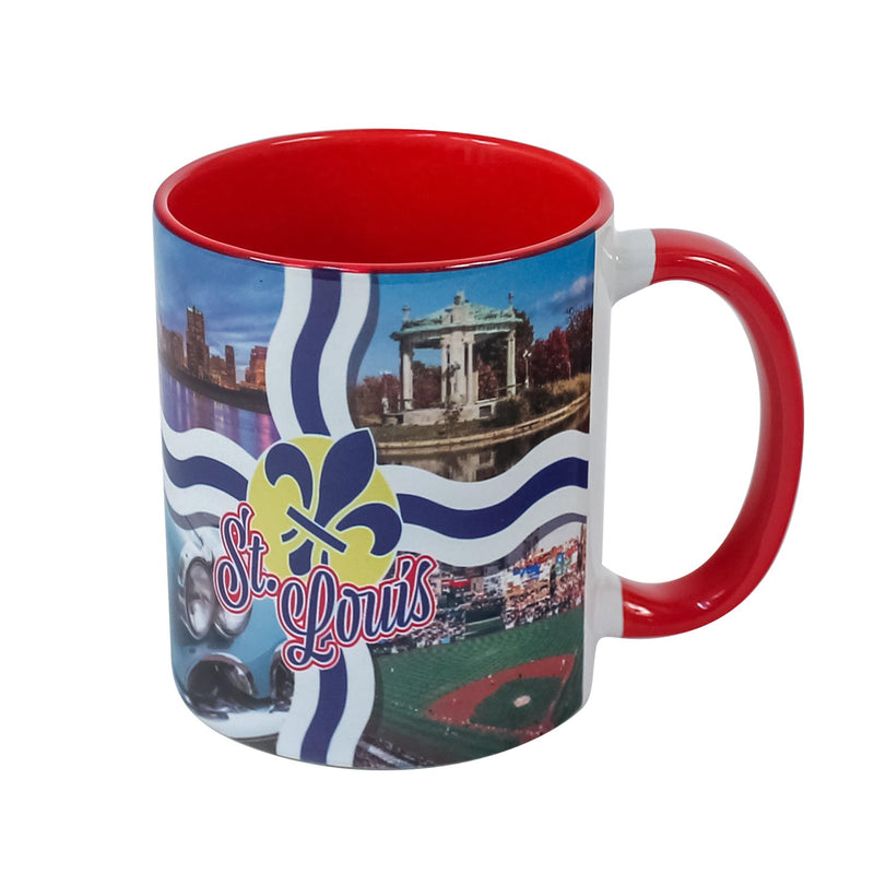 St. Louis Souvenir Mug Two Tone Attractions 11 oz