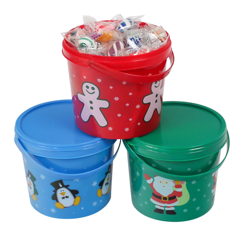 Candy Filled Christmas Buckets 5"