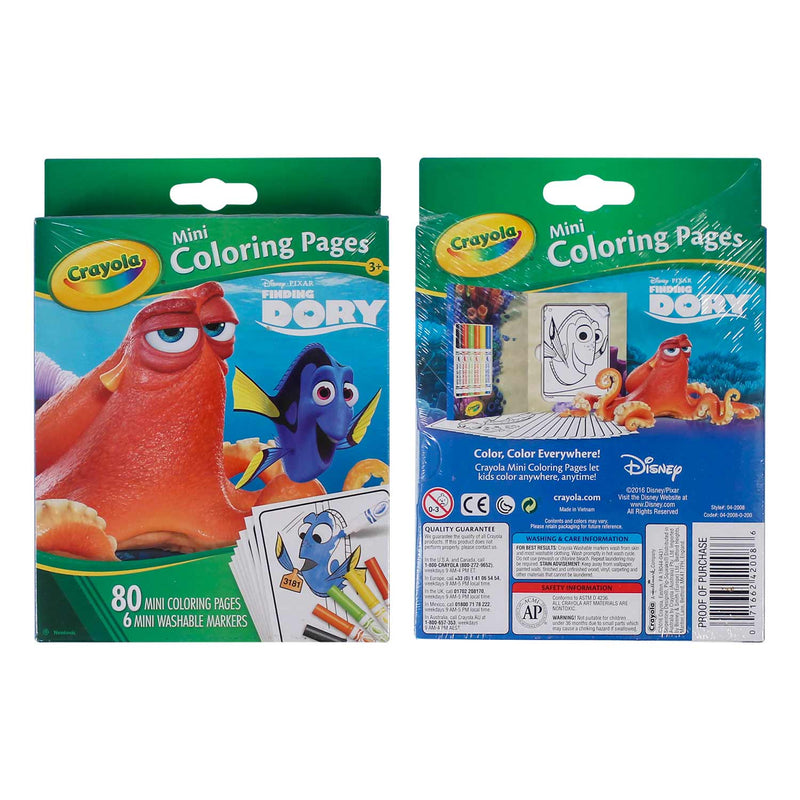 Crayola Finding Dory Mini Coloring Pages 6"