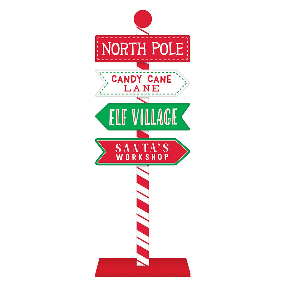 North Pole Directional Standing Sign 28.5