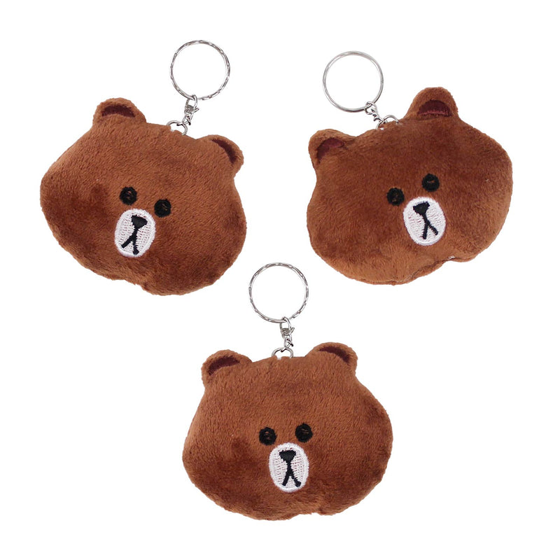 Plush Dog Head Keychain 3"