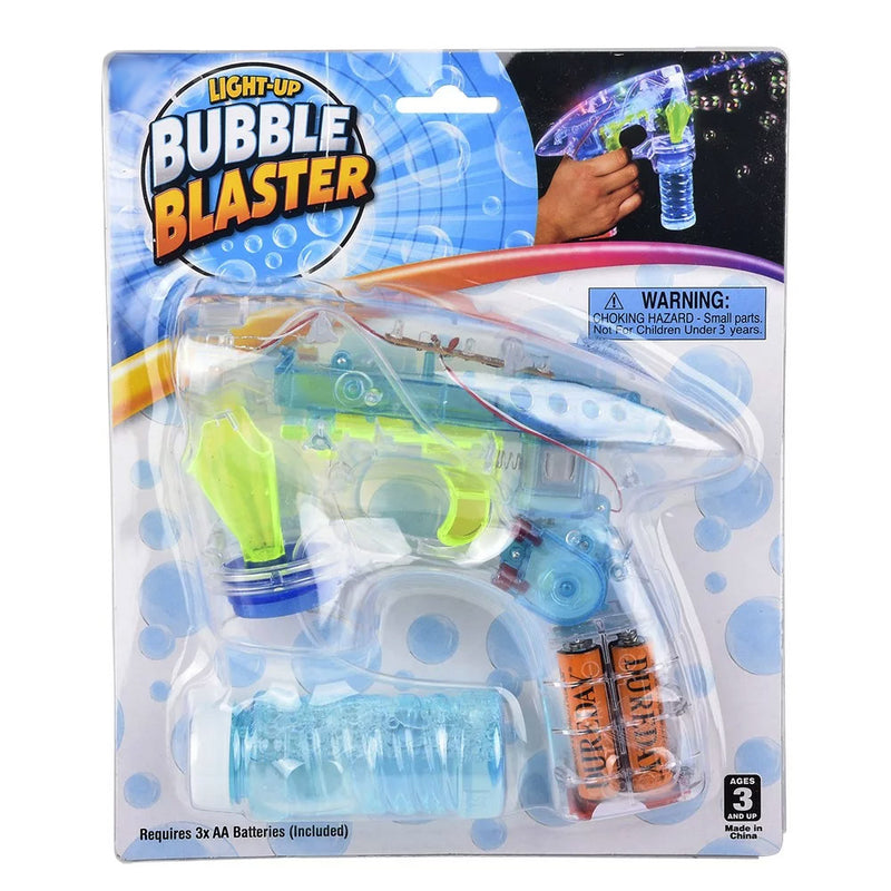 7 LED Light Transparent Bubble Gun Flashing Lights Blaster Even Flow Kid  Gift!
