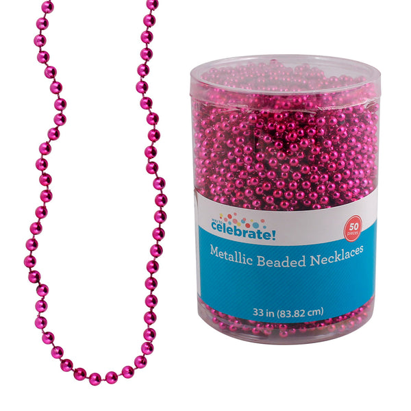 33 Round Metallic 6 Color Mardi Gras Beads (6 Dozen - 72 Necklaces)