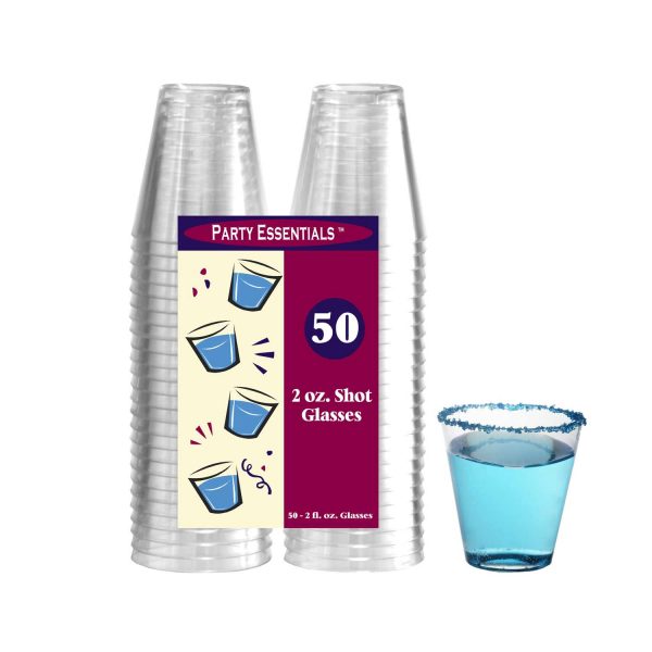 Clear Plastic Shot Glasses 2 Oz 50 Pack 5424